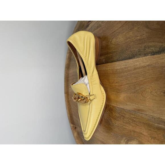 Tory Burch Butter Yellow Twisted Horsebit Pointed Toe Loafers Flats US 5.5 NWB - Picture 11 of 12